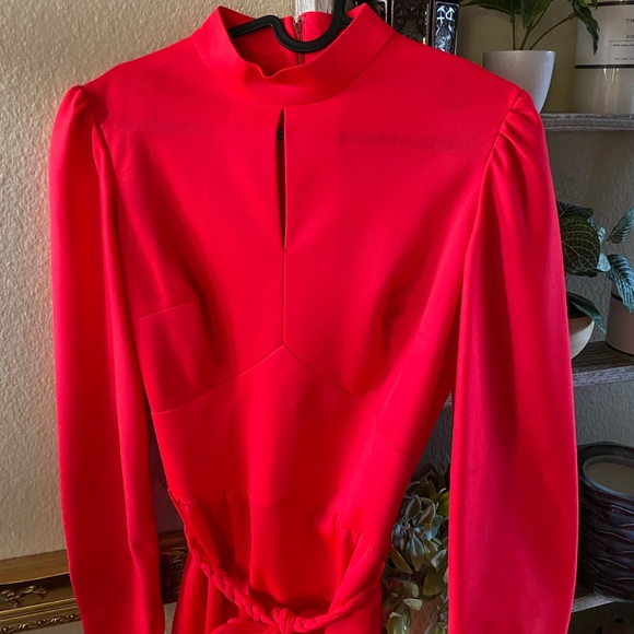 VINTAGE BLEEKER STREET 70s keyhole red dress - Picture 2 of 7